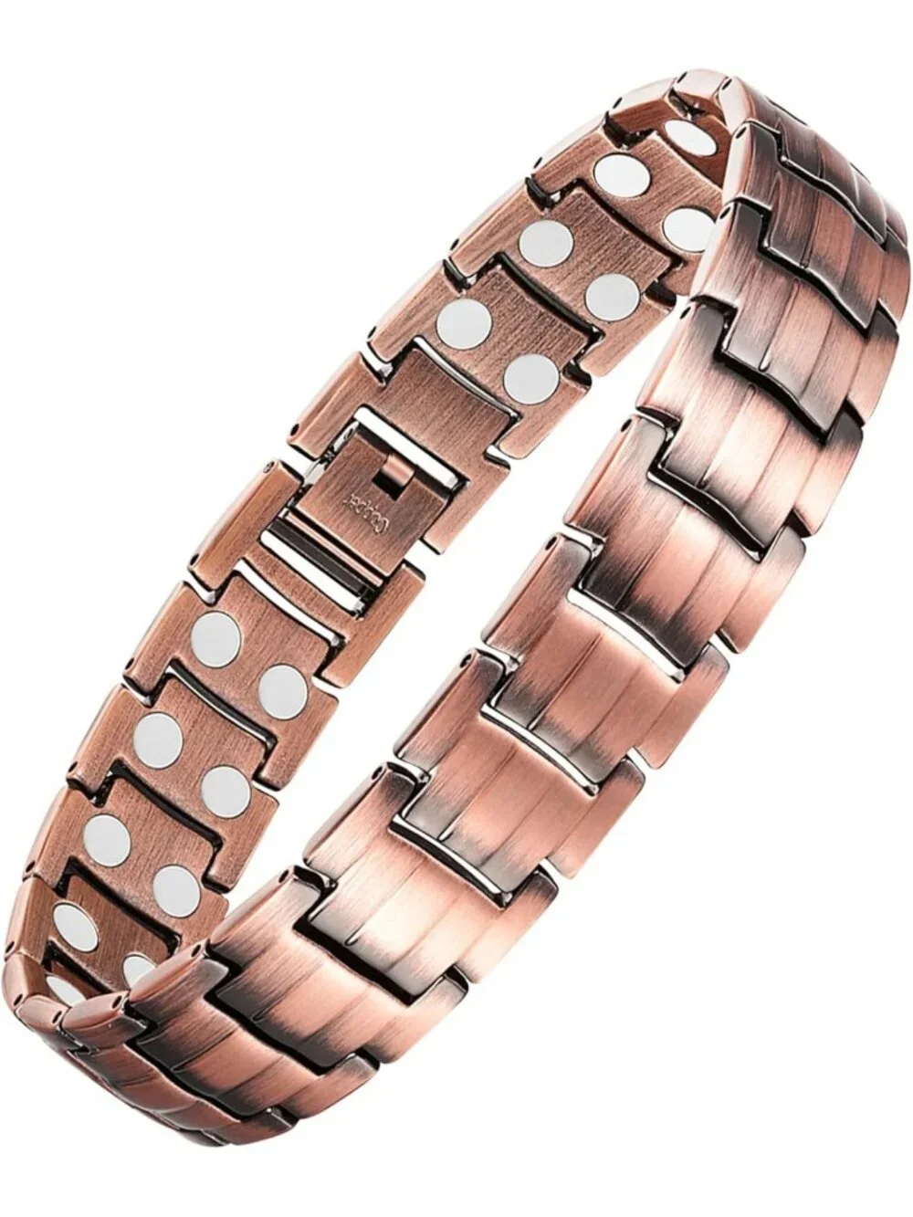 Elegant Men's Copper Magnetic Bracelet with Double-Row Strong Magnets - Stylish